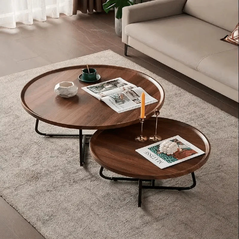 2 Piece Living Room Round Coffee Table