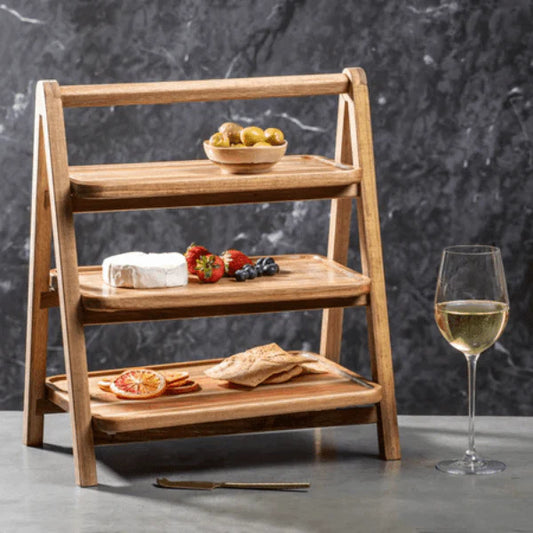 3 Tier Serving Wooden Tray Decorative