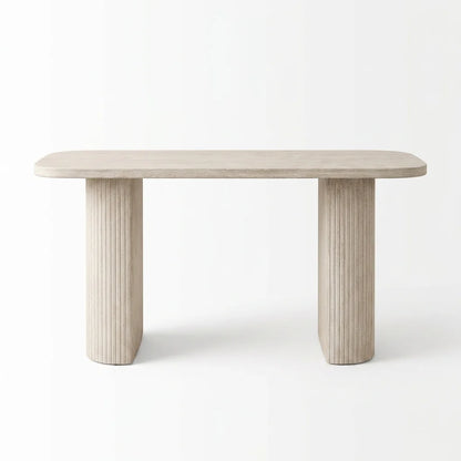 Modern Fluted Pedestal Console Table