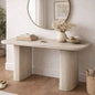 Modern Fluted Pedestal Console Table